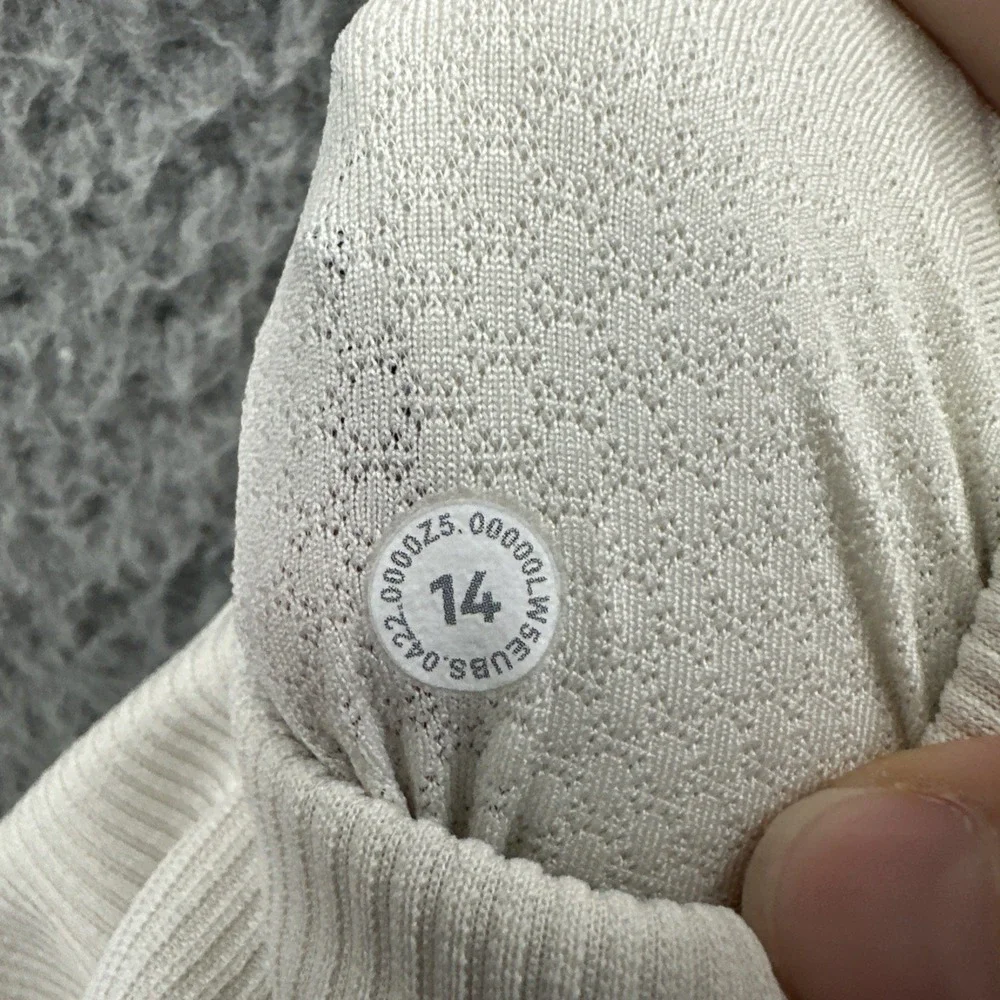 NWT Lululemon Brushed Softstreme Rip Zip Flare Pants Bone Athletic Women 14 x 33